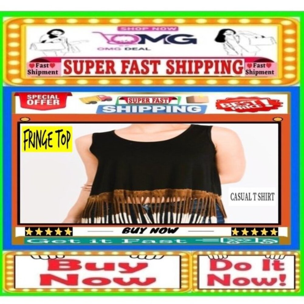 ✅🚨🆕🔴🌸S🌸A🌸L🌸E🌸❗🌠🔴#️⃣1️⃣📢BULLY Unisex FRINGE Trim TOP🟢💸BUY NOW❗📲💸🟢